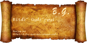 Bitó Györgyi névjegykártya